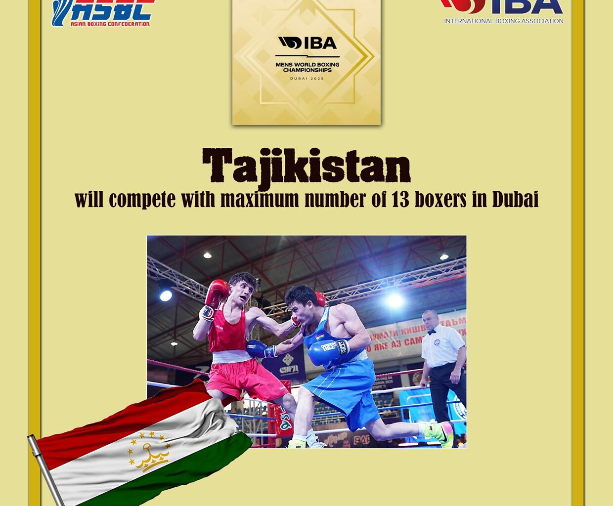 Tajikistan will compete with maximum number of 13 boxers in Dubai
