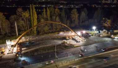 Video shows 400-tonne overpass being installed on B.C. highway - CTV News