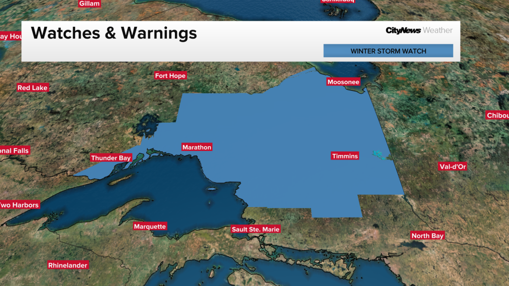 Weather watches and warnings, Ontario, Nov 2025 Graphic: CITYNEWS