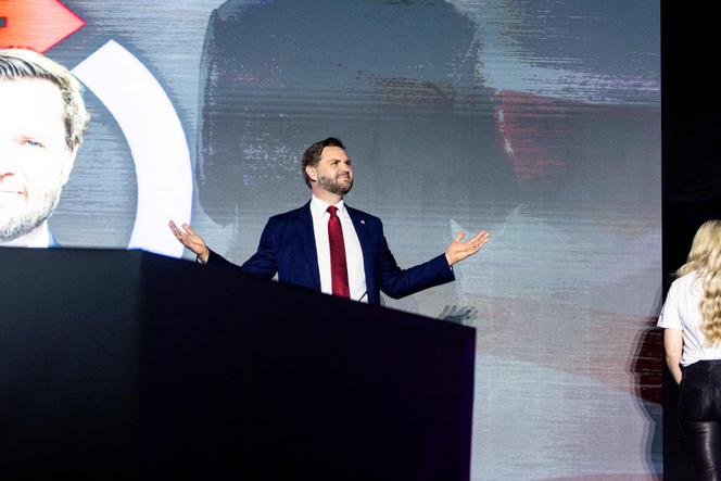 JD Vance, US vice president, at the Ole Miss Pavilion on the University of Mississippi campus, October 29, 2025, in Oxford.