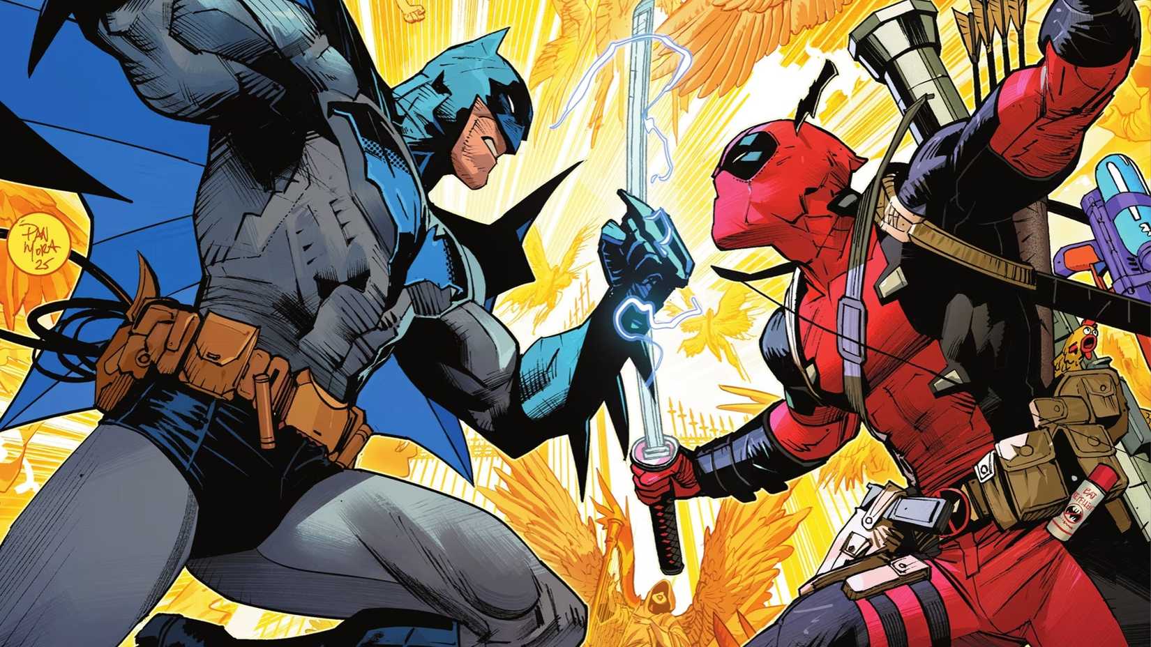 Batman and Deadpool clash