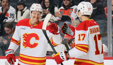 Huberdeau scores twice, Flames edge Flyers to end skid at 3