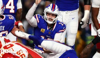 Josh Allen of the Buffalo Bills pictured against the Kansas City Chiefs