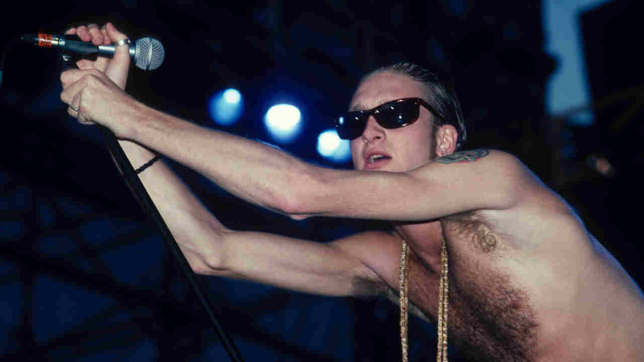 Alice In Chains&rsquo; Layne Staley onstage in the early 1990s