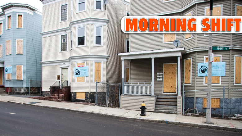 Abandoned and foreclosed homes on Hendry Street in Boston, Massachusetts.