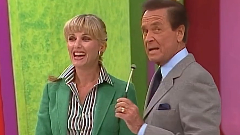 Bob Barker speaking with Janice Pennington on The Price is Right