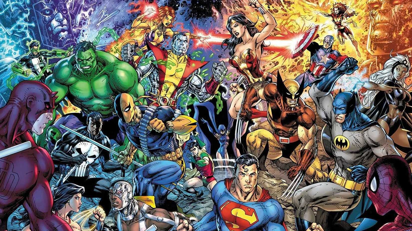 Jim Lee's cover for the Marvel vs DC omnibus