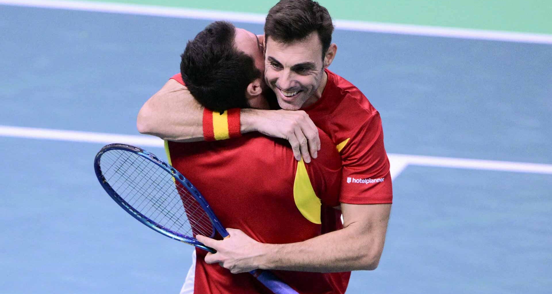Pedro Martinez and Marcel Granollers seal a crucial Davis Cup doubles victory for Spain on Thursday in Bologna.