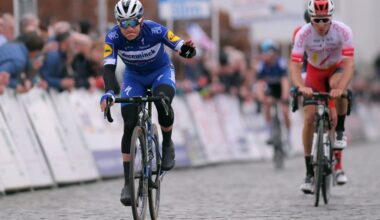 Nokere Koerse 2019: Remco Evenepoel (L) in one of only two participations in a cobbled Classic, both six years ago