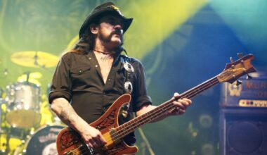 Lemmy Kilmister performing onstage with Mot&ouml;rhead in 2011