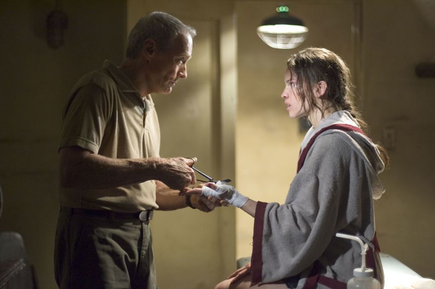 Clint Eastwood and Hilary Swank in a scene from 