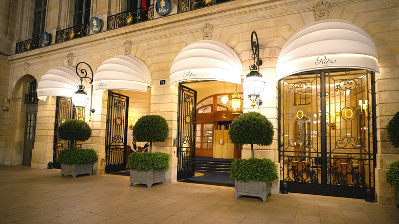 Front view of the Ritz hotel in Paris