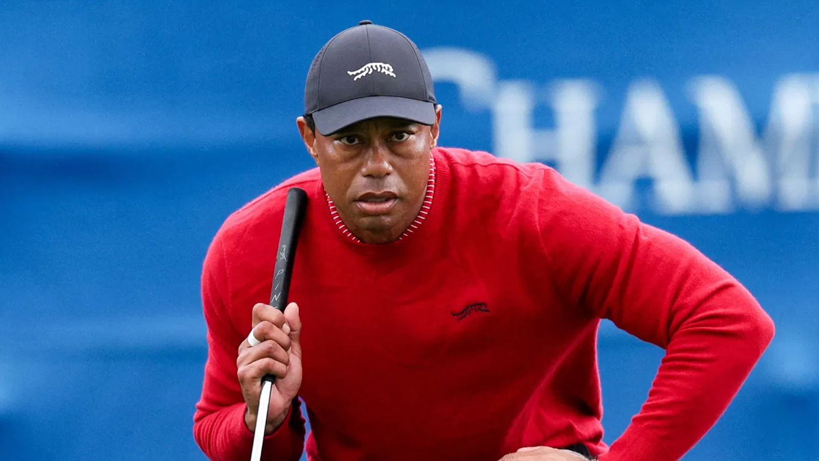 Tiger Woods in play with his trusted Scotty Cameron Putter