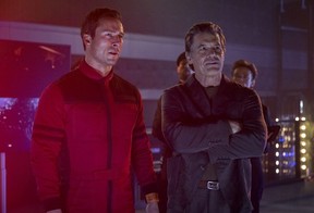 Glen Powell, left, and Josh Brolin star in Paramount Pictures' The Running Man.