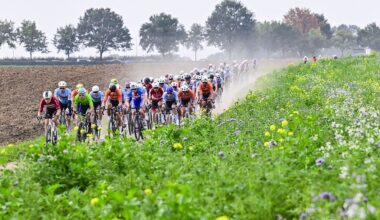 Belgian Tim Wellens and Slovenian Matej Mohoric pictured in action during the men's elite race at the UCI World Gravel Championships, Sunday 12 October 2025, in Maastricht, The Netherlands. BELGA PHOTO DIRK WAEM (Photo by DIRK WAEM / BELGA MAG / Belga via AFP) (Photo by DIRK WAEM/BELGA MAG/AFP via Getty Images)