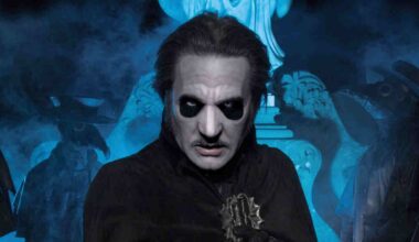 Ghost posing for a photograph in 2018