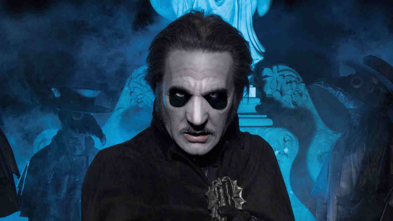 Ghost posing for a photograph in 2018