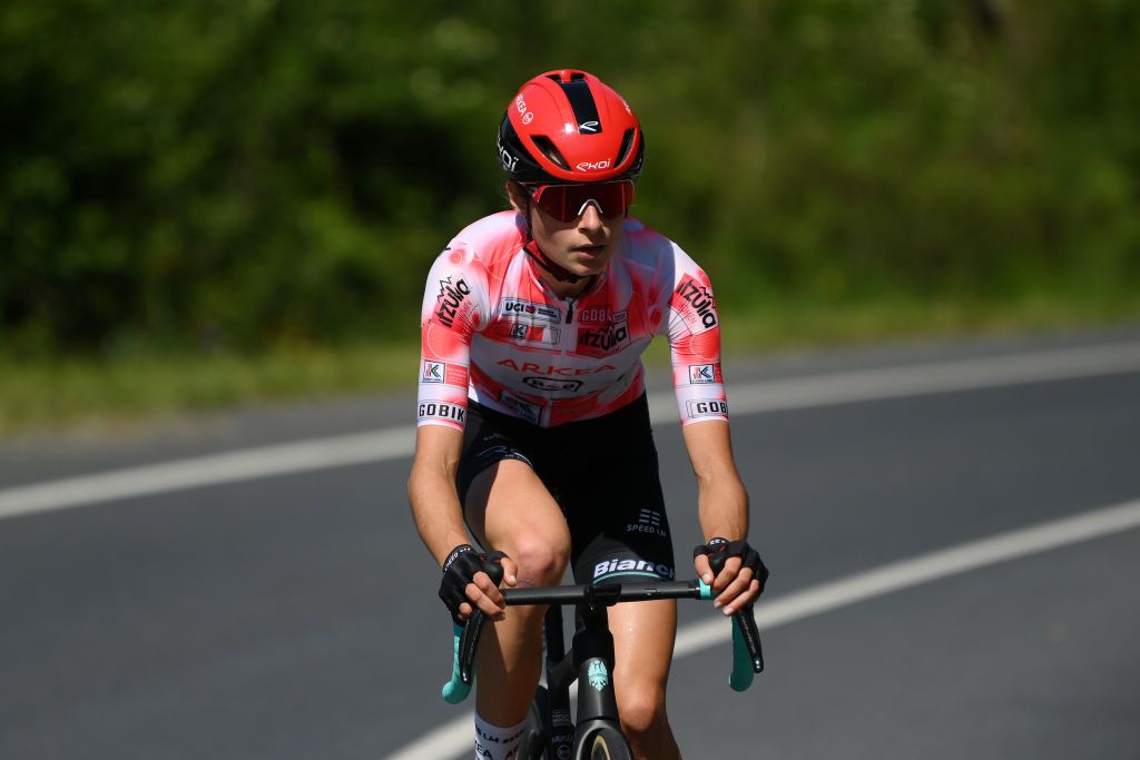 BASAURI, SPAIN - MAY 11: Valentina Cavallar of Austria and Team Arkea &ndash; B&amp;B Hotels Women - Polka dot Mountain Jersey competes during the 3rd Itzulia Women 2024, Stage 2 a 104km stage from Basauri to Basauri / #UCIWWT / on May 11, 2024 in Basauri, Spain. (Photo by Alex Broadway/Getty Images)