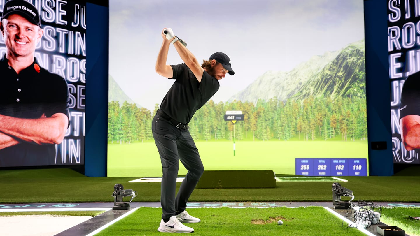 A general view of a TGL golf ball at SoFi Center