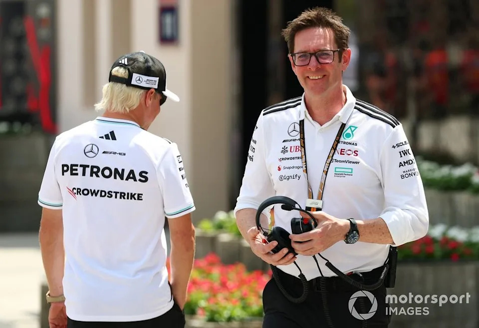 Andrew Shovlin, trackside engineering director Mercedes (right)