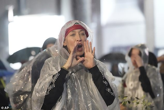 The activist is pictured at a ceasefire protest back in November, 2023