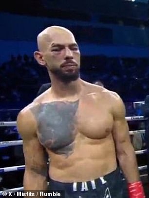 Andrew Tate suffered a similar outcome during his fight on Saturday