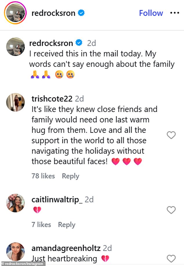 Friends say opening the Christmas card felt like receiving a final, unintended goodbye from the Biffle family