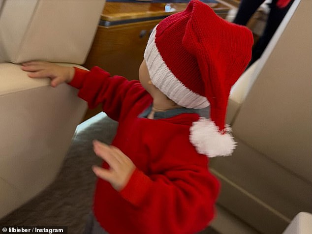 Then on Christmas Eve Justin fired up his Instagram to offer up a few glimpses of the family's festivities - including a couple of shots of his son Jack Blues, one