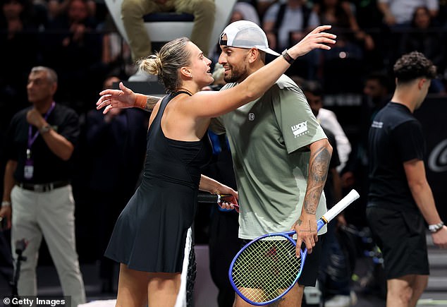 It was still a clear victory for Nick Kyrgios, 30, who won 6-3, 6-3, despite not playing competitively since March due to injury