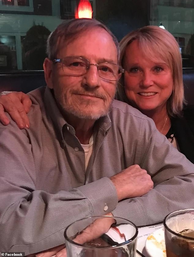 Hamlin's father Dennis, pictured alongside his wife Mary Lou, was 75 when he died on Sunday