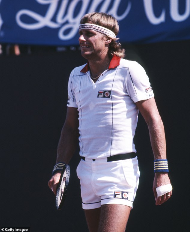 But in 1982 (pictured) Borg tried cocaine for the first time, which gave him a tennis-like rush