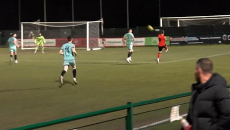 'What a moment': Paul Merson’s son scores 'outrageous' non-league goal – video 