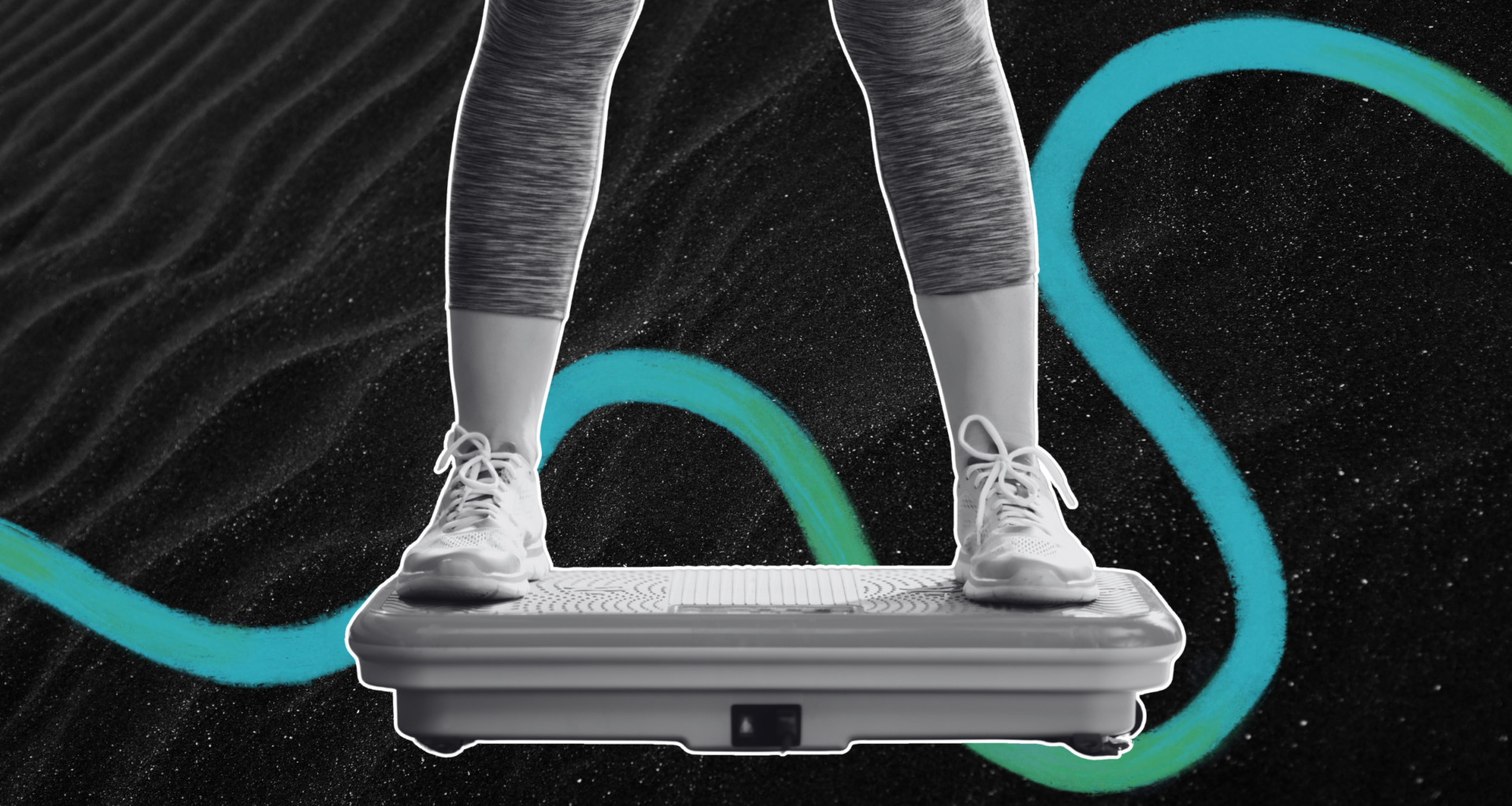 person standing on a vibration plate