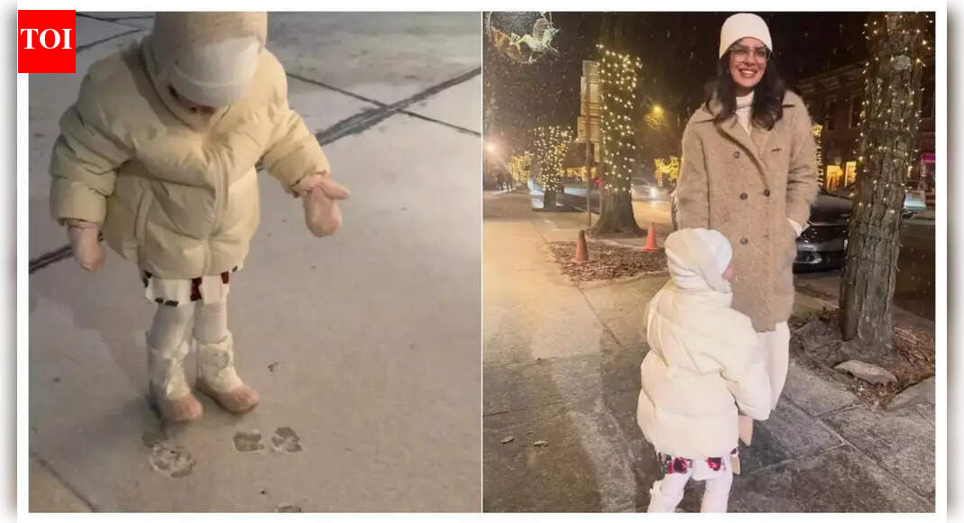 Priyanka Chopra's daughter Malti Marie's pure joy on seeing her footprints in the snow spreads holiday cheer like no other - Watch |