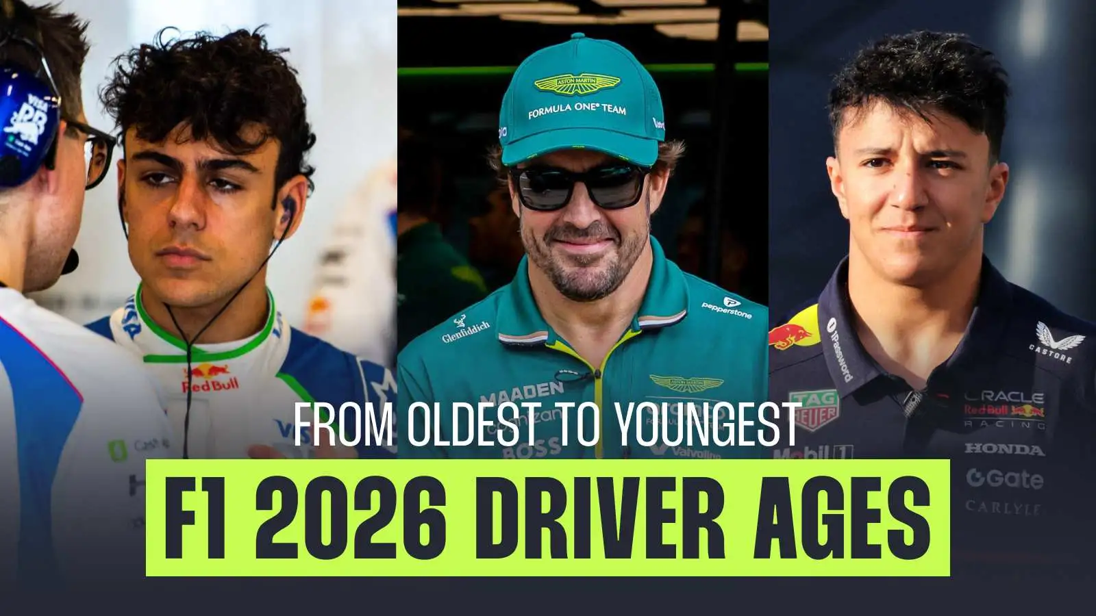 Who are the oldest and youngest drivers on the F1 grid?