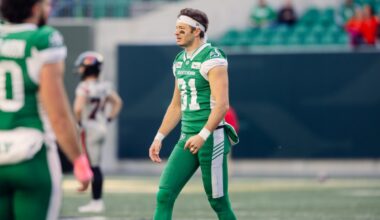 ‘I won't be playing anywhere else’: pending CFL free agent Mitchell Picton hopes to stay with Saskatchewan Roughriders
