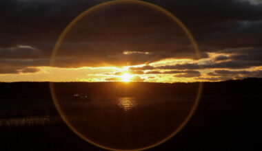 Winter solstice sunset in Miller Place, New York