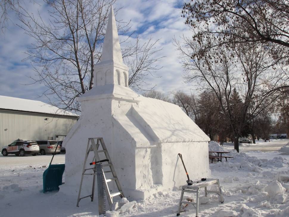 Church inspired snow sculpture