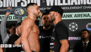 Callum Simpson roars on the scales