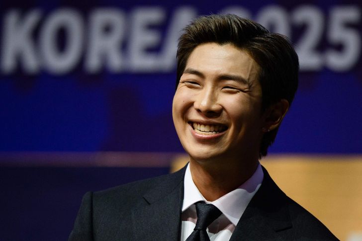 RM, member of K-pop boy band BTS, speaks during the Asia-Pacific Economic Cooperation CEO Summit at Gyeongju Arts Center in Gyeongju, North Gyeongsang Province, Oct. 29. AFP-Yonhap