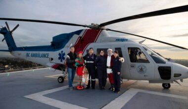 BC Air Ambulance brought Santa to Surrey Memorial Hospital for the annual Santa Flights event on Dec. 10, 2025. (FILE: Anna Burns/ Surrey Now-Leader)