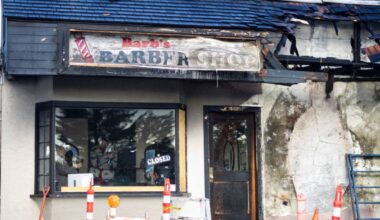 According to Barb Vix, owner of Barb’s Barber Shop – which has been at that location for 40 years – the fire started at around 2:30 a.m. on Dec. 26, 2025. (Megan Trudeau/Sooke News Mirror)