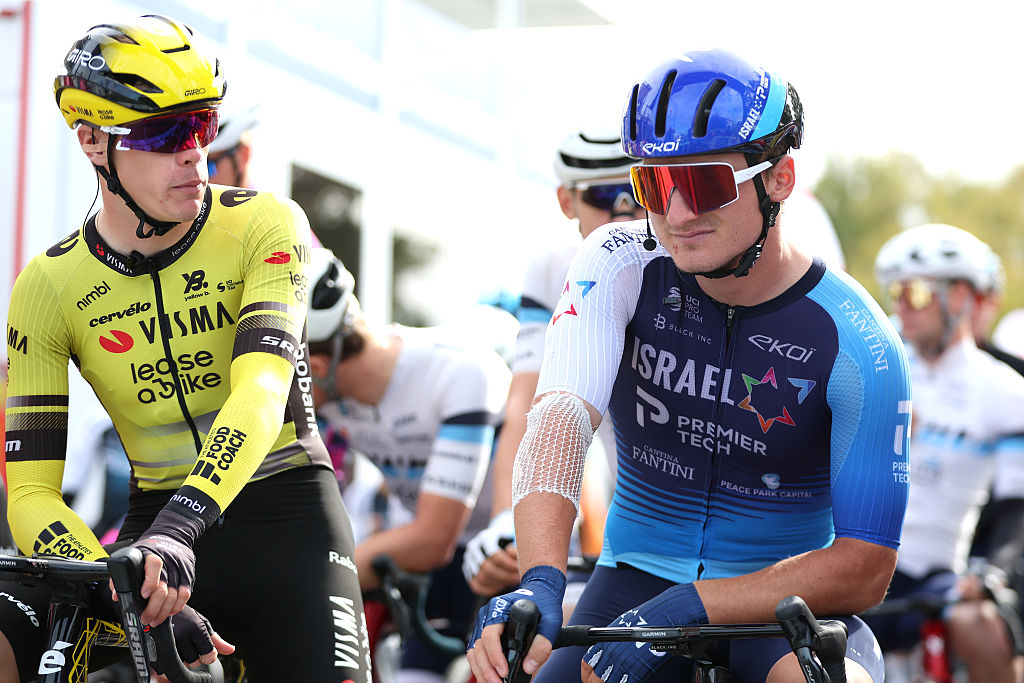 ISBERGUES, FRANCE - SEPTEMBER 21: Riley Pickrell of Canada and Team Israel - Premier Tech prior to the 79th Grand Prix d&amp;apos;Isbergues - Pas de Calais 2025 a 201.1km one day race from Isbergues to Isbergues on September 21, 2025 in Isbergues, France. (Photo by Rhode Van Elsen/Getty Images)