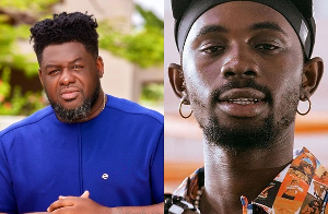 Music executive, Bullgod (L) and Ghanaian sensational artiste, Black Sherif (R)