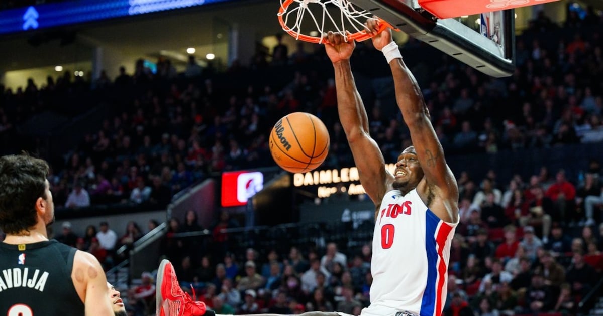 Jalen Duren scores 26, Detroit Pistons beat Portland Trail Blazers after blowing 21-point lead