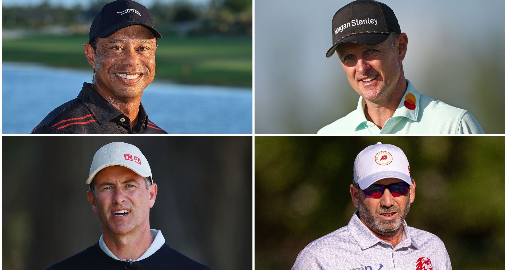 Tiger Woods, Justin Rose, Adam Scott and Sergio Garcia