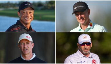 Tiger Woods, Justin Rose, Adam Scott and Sergio Garcia