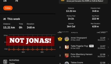 Some Strava dork pulled a lame Jonas Vingegaard prank
