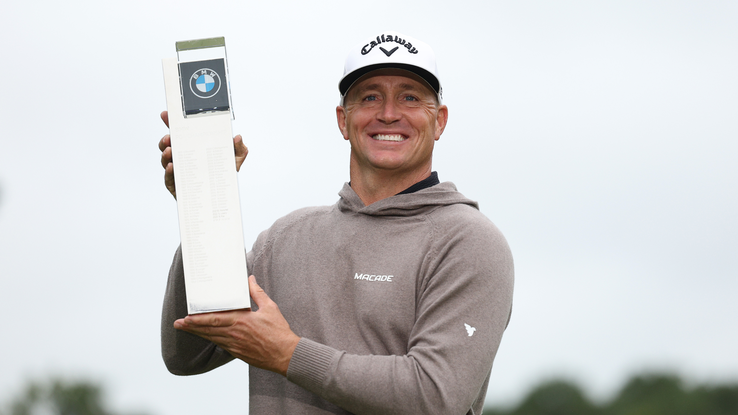 Alex Noren with the BMW PGA Championship trophy