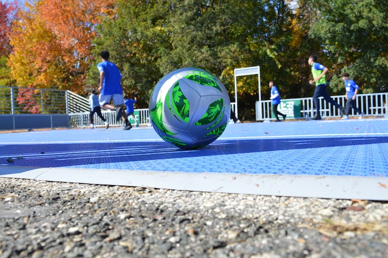 The U.S. Soccer Foundation has committed $2 million to install soccer mini-fields like this one at Swenson Arts and Technology High School in Northeast Philly ahead of the 2026 FIFA World Cup.